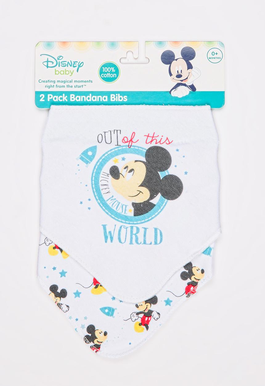 Character Baby - Mickey Mouse 2 Pack Bandana Bibs Blue