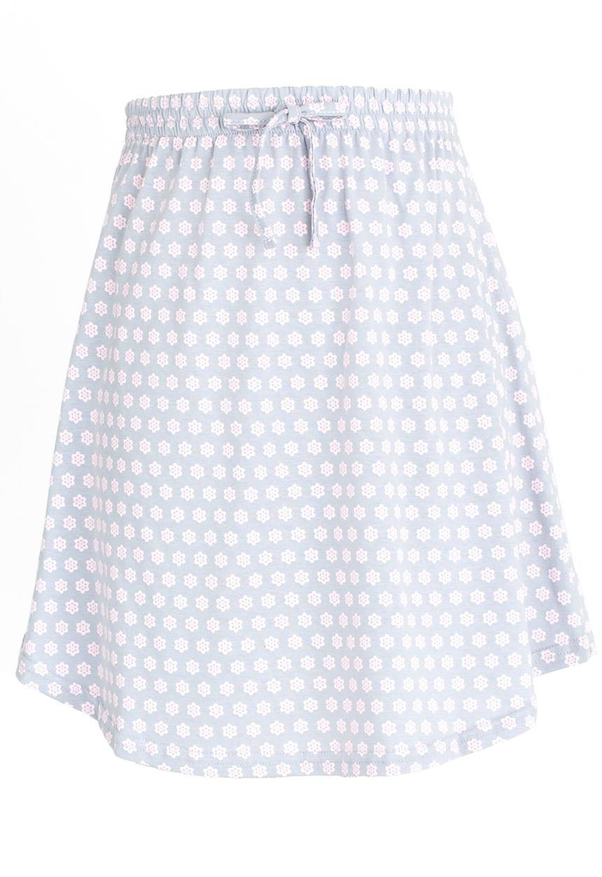 Rebel Republic - Knee Length Printed Knit Skirt Mid Grey