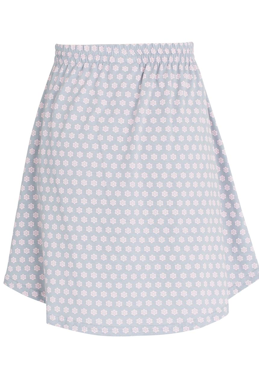 Rebel Republic - Knee Length Printed Knit Skirt Mid Grey