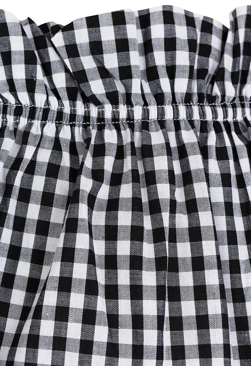 Pop Candy - Gingham Top Black and White