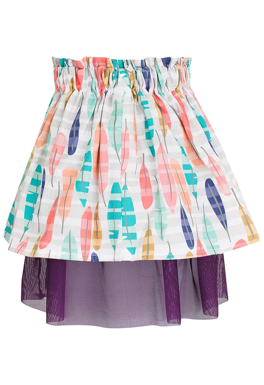 Eco Punk - Printed Feather Skirt Multi-colour