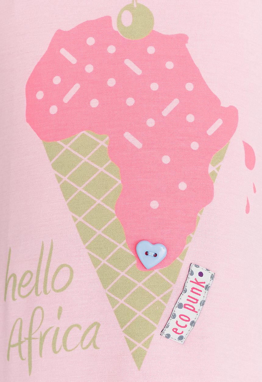Eco Punk - Girls Tshirt Icecream Africa Mid Pink