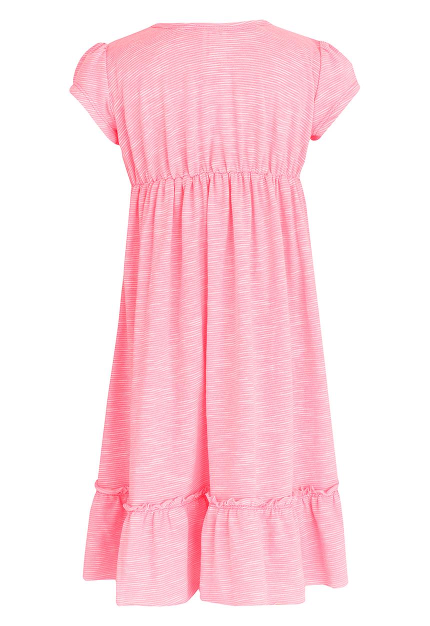 Eco Punk - Lace Trim Embroided Dress Dark Pink