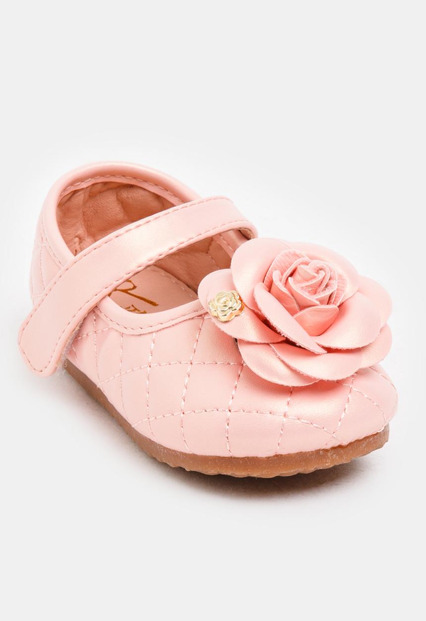 Pop Candy - Pump with Rose Detail Pale Pink