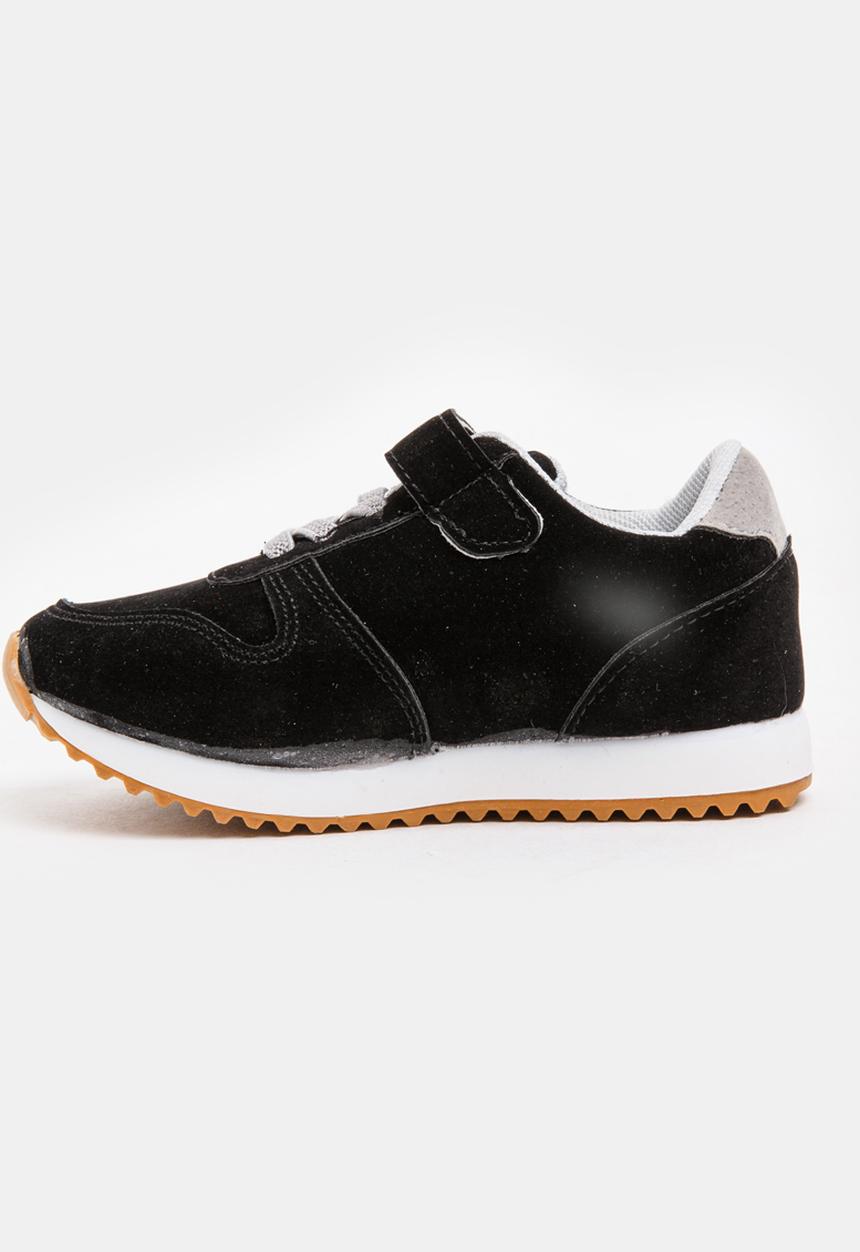 Pop Candy - Boys PU Suede Sneakers Black