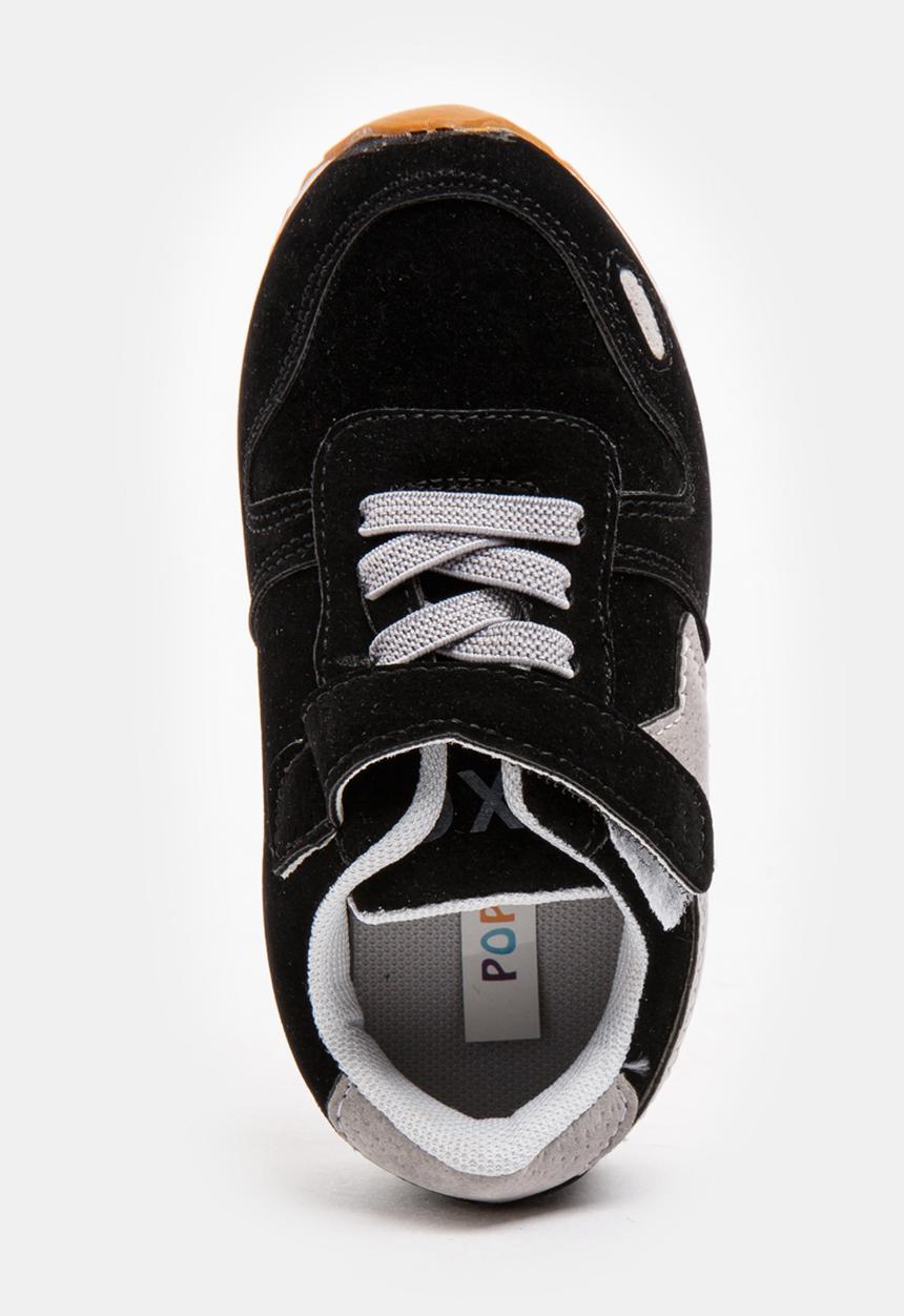 Pop Candy - Boys PU Suede Sneakers Black