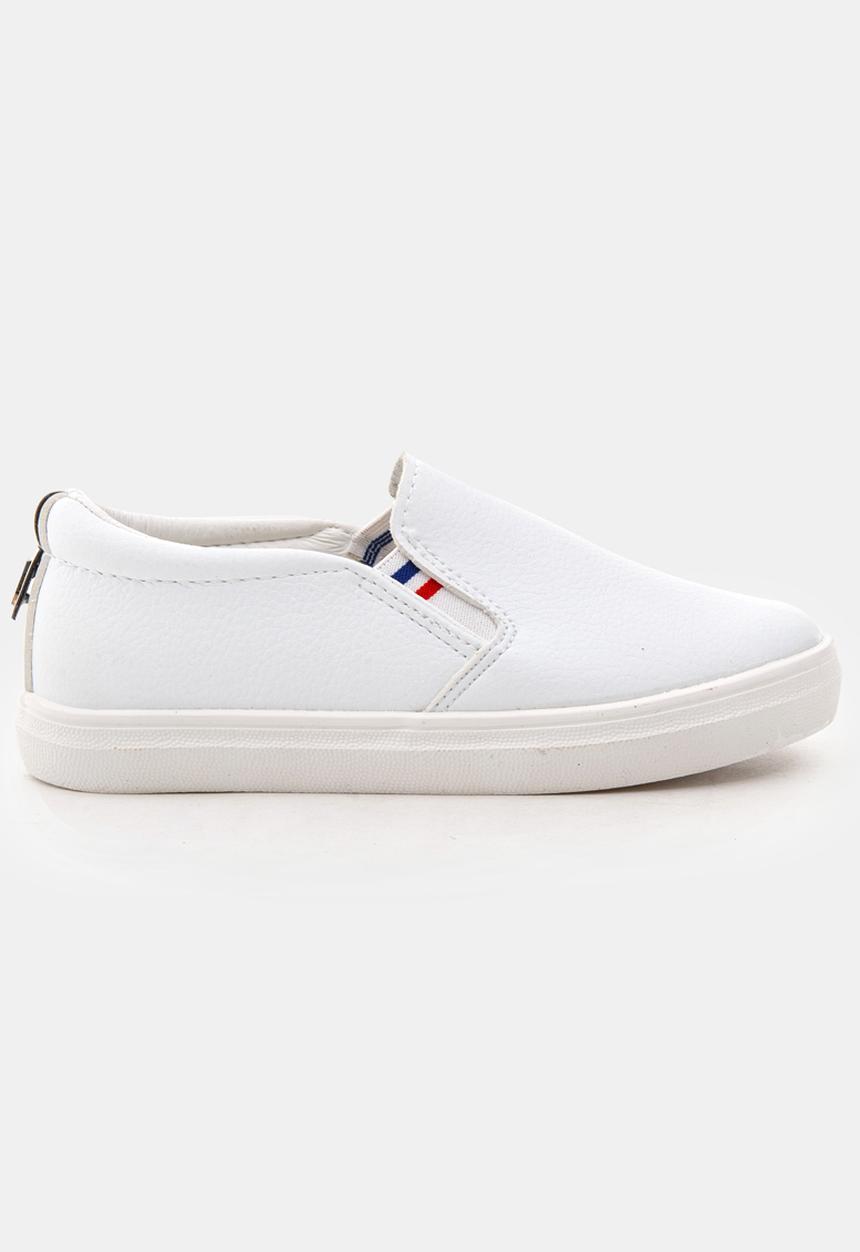 Pop Candy - Girls PU Slip On Sneakers White