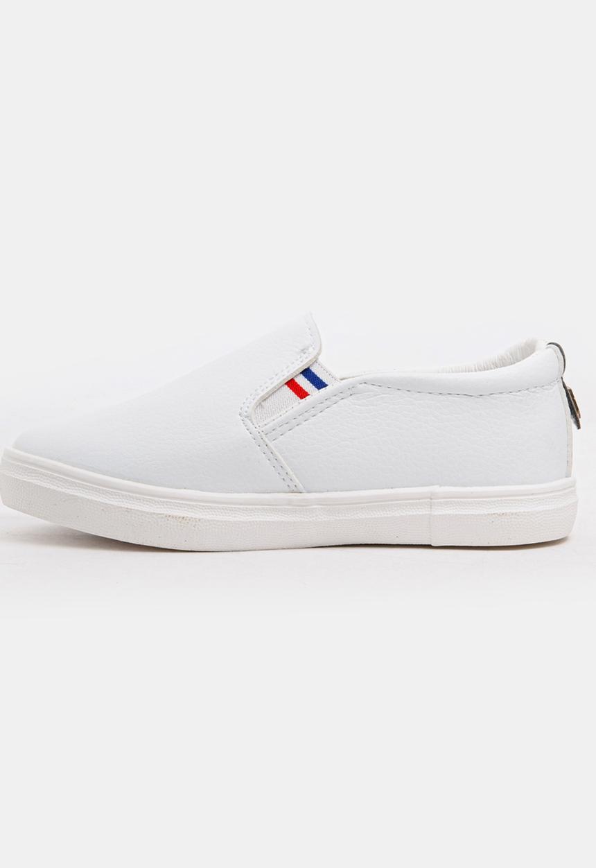 Pop Candy - Girls PU Slip On Sneakers White