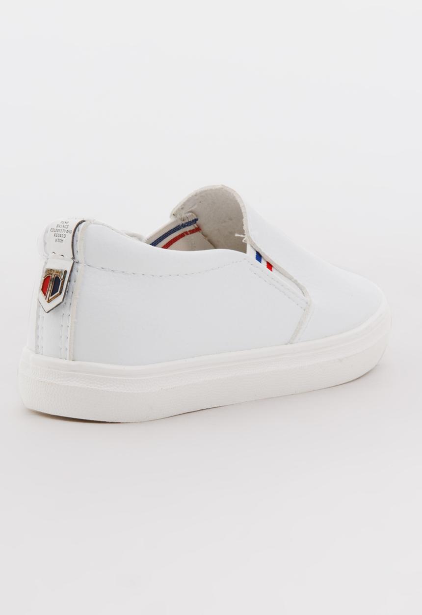 Pop Candy - Girls PU Slip On Sneakers White