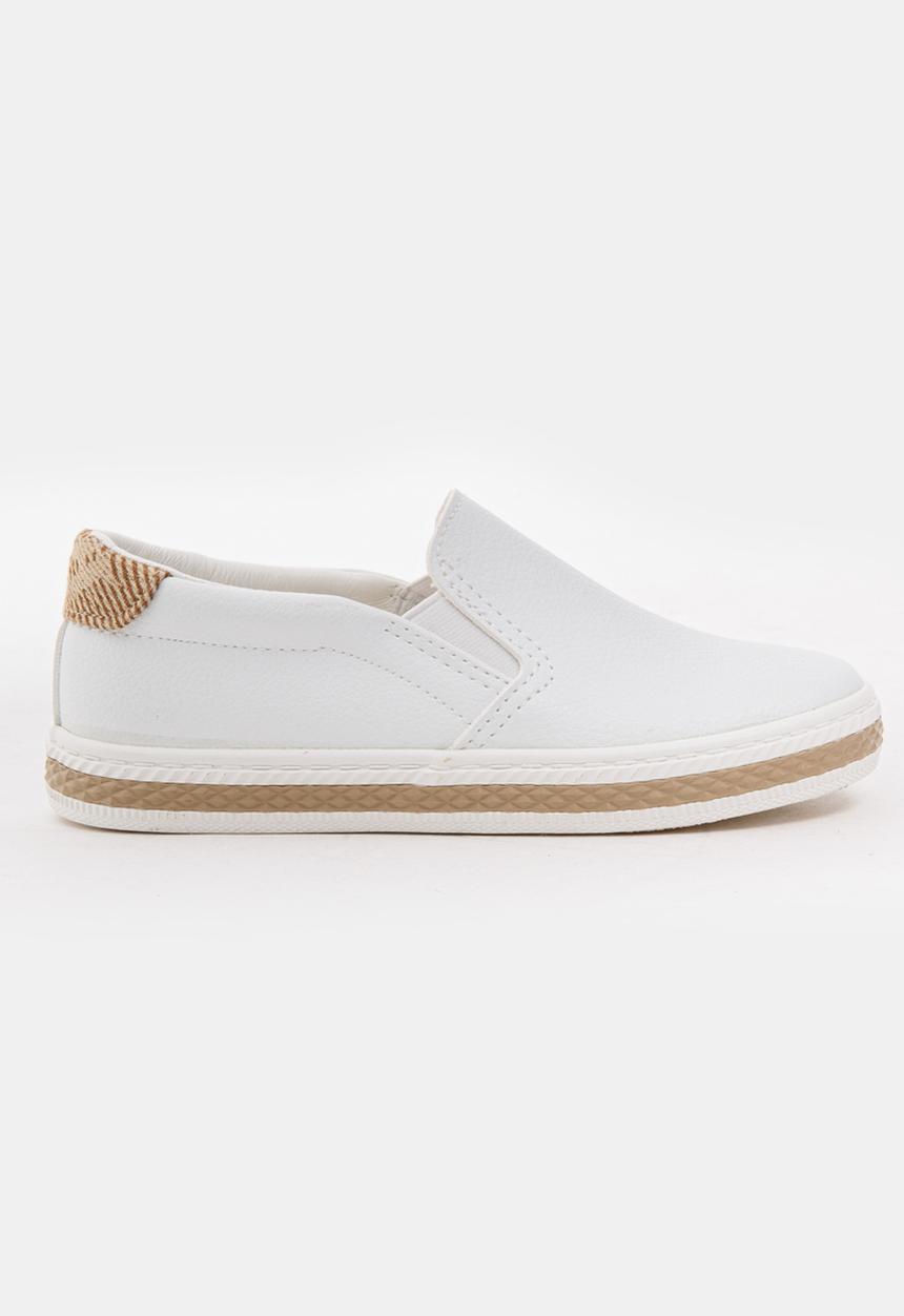 Pop Candy - Girls PU Slip On Sneakers White