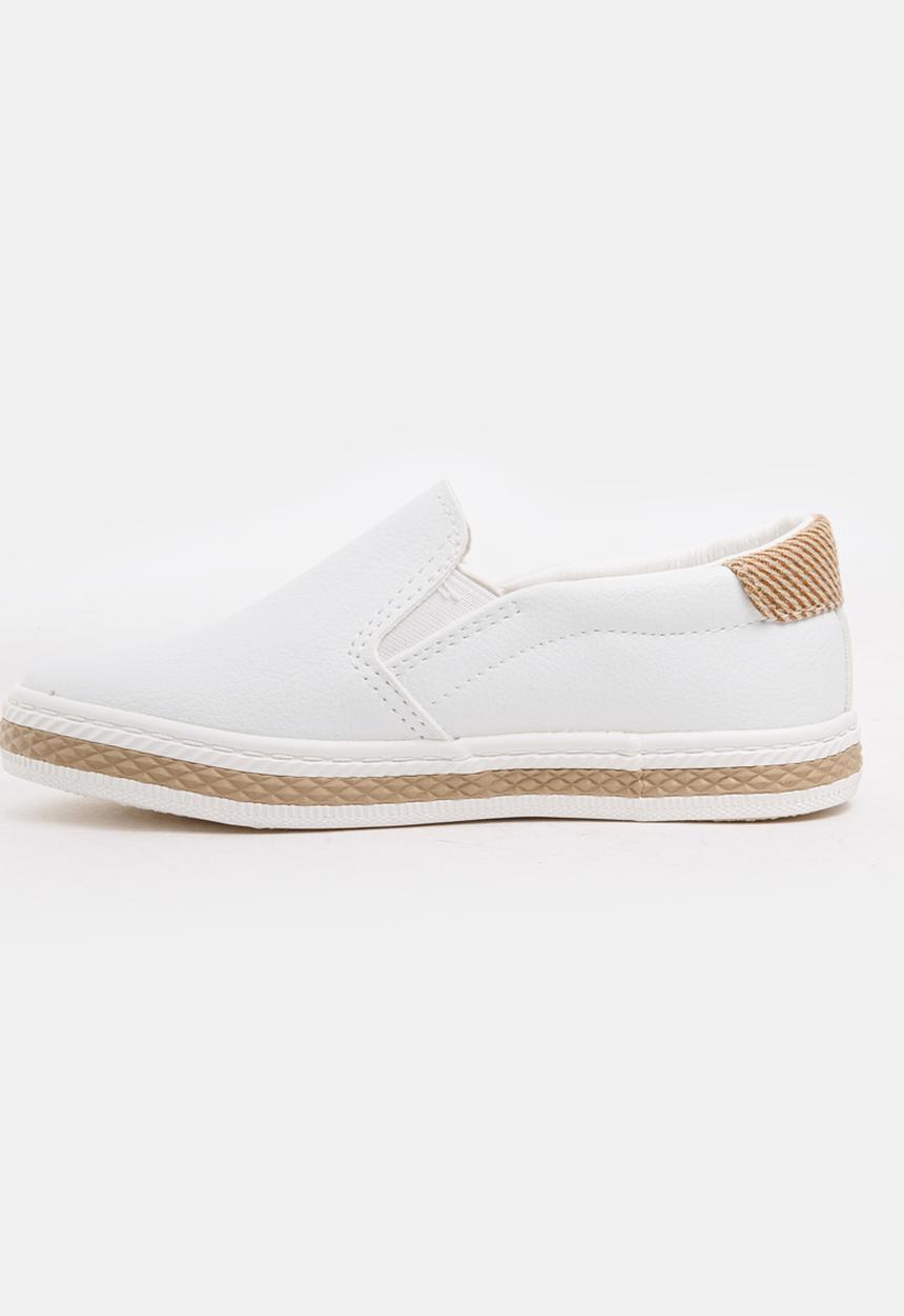 Pop Candy - Girls PU Slip On Sneakers White