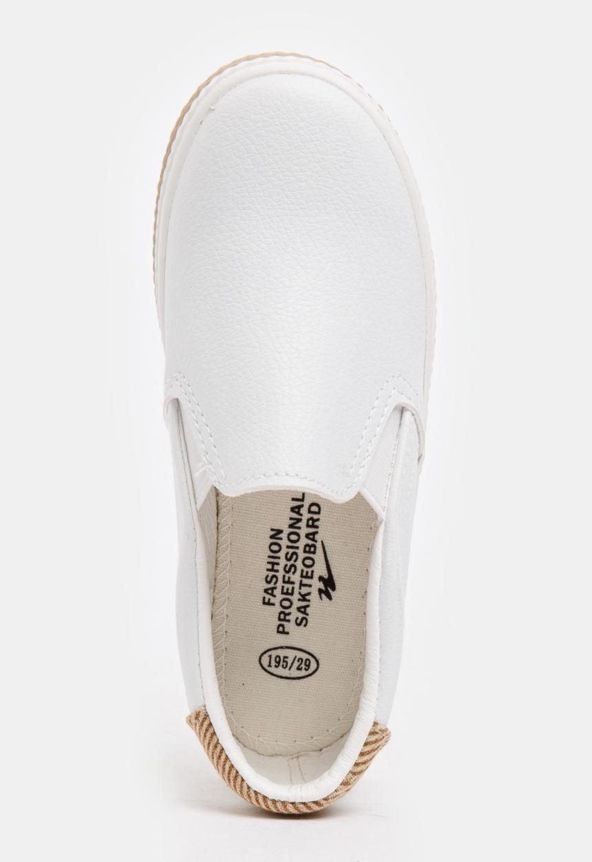 Pop Candy - Girls PU Slip On Sneakers White