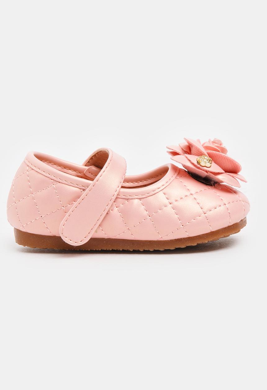 Pop Candy - Pump with Rose Detail Pale Pink