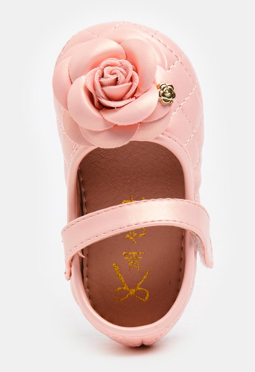 Pop Candy - Pump with Rose Detail Pale Pink