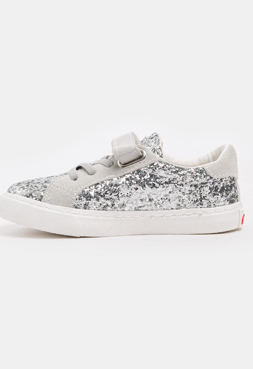 Pop Candy - Girls Glitter Sneakers Silver