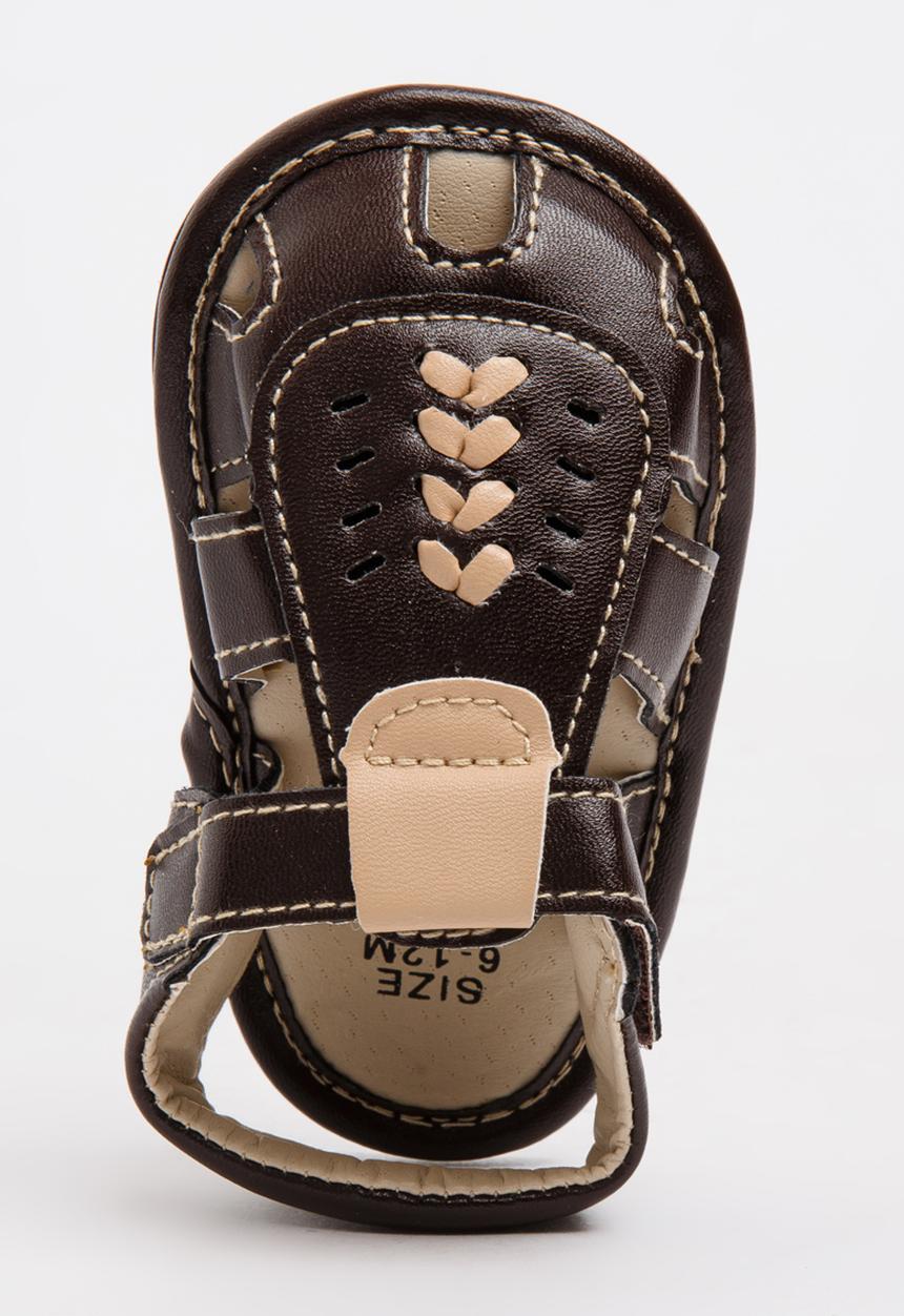 Pop Candy - Boys PU Sandals Dark Brown