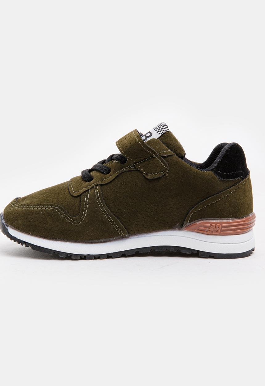 Pop Candy - Boys PU Suede Top Sneakers Khaki Green