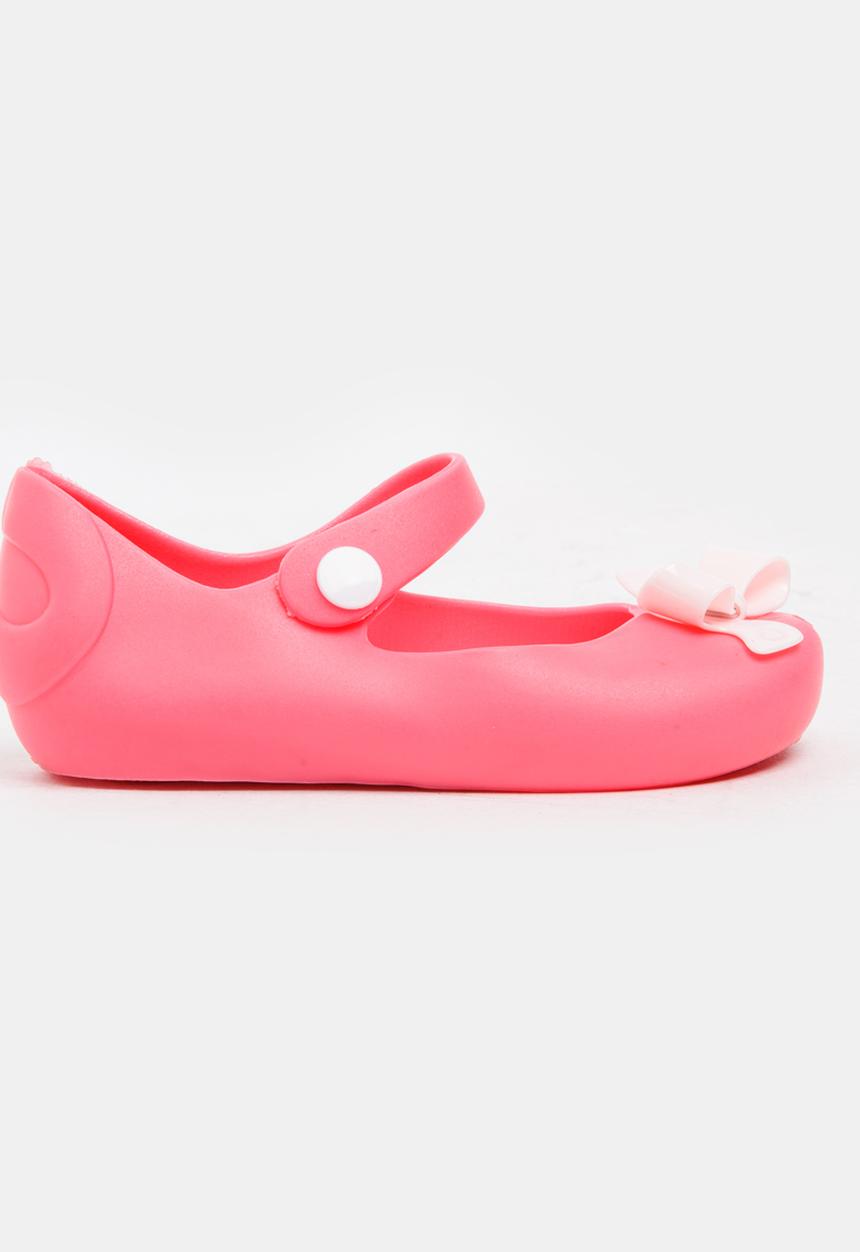 Pop Candy - Girls Bow Jelly Peep Toe Pump Dark Pink