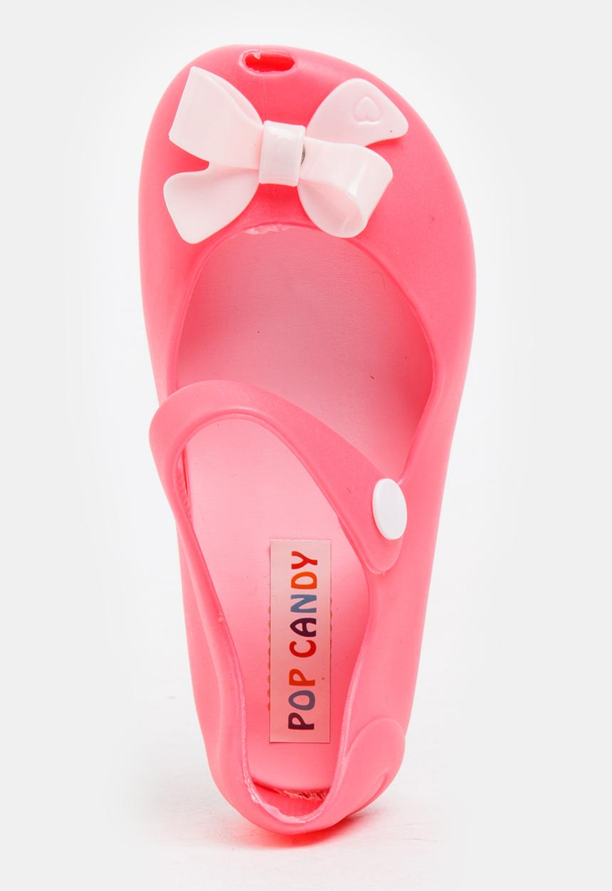 Pop Candy - Girls Bow Jelly Peep Toe Pump Dark Pink