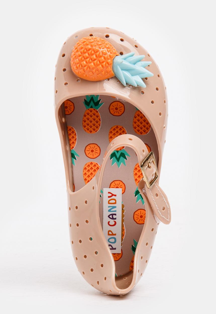 Pop Candy - Girls Pineapple Pumps Nude