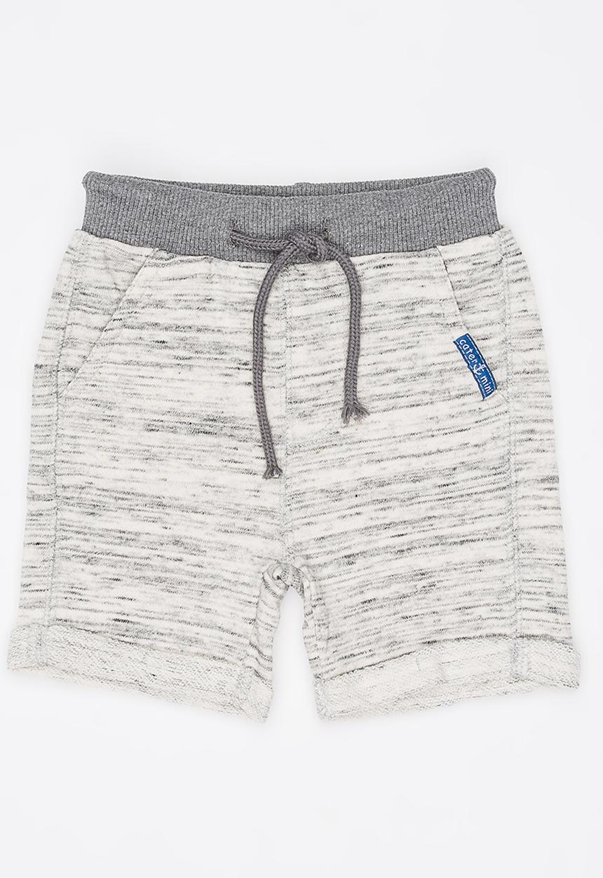 Pop Candy - Boys Printed  Fleece Shorts Grey