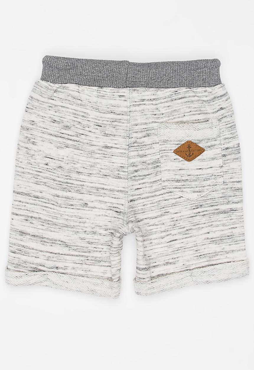Pop Candy - Boys Printed  Fleece Shorts Grey