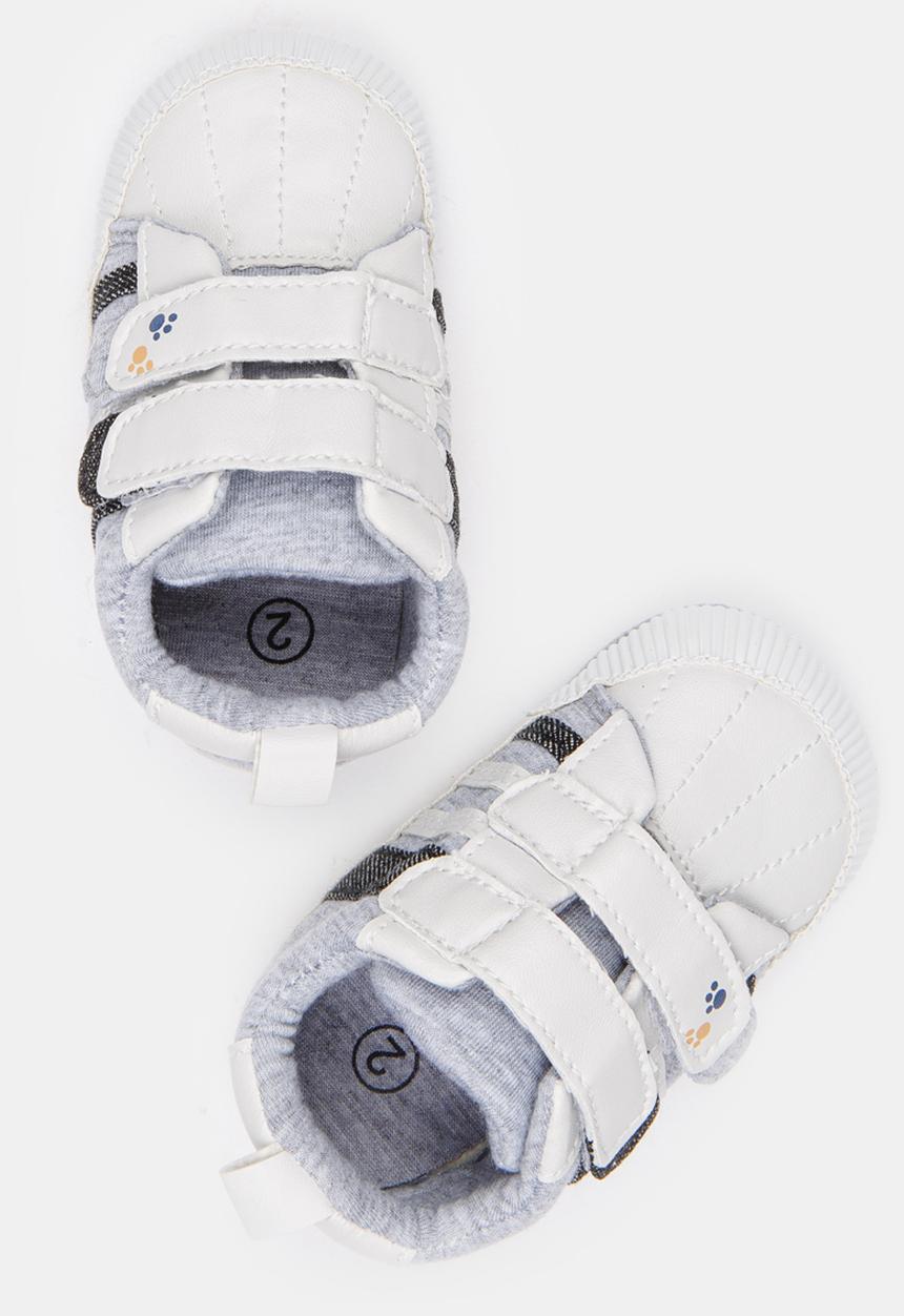 Pop Candy - Boys Velcro Strap Sneaker Grey