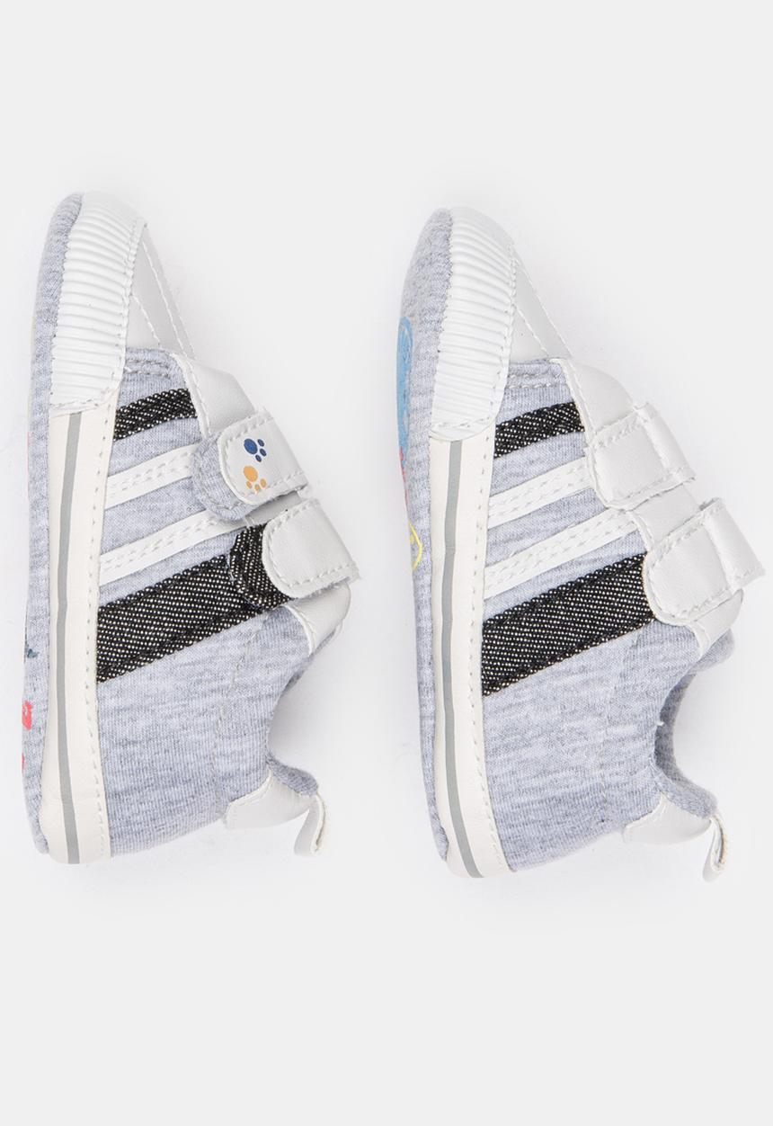 Pop Candy - Boys Velcro Strap Sneaker Grey
