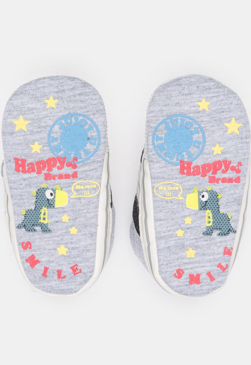 Pop Candy - Boys Velcro Strap Sneaker Grey