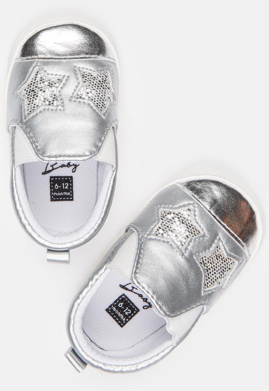 Pop Candy - Girls Star Slip on Sneaker Silver