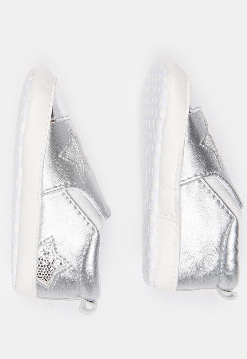 Pop Candy - Girls Star Slip on Sneaker Silver