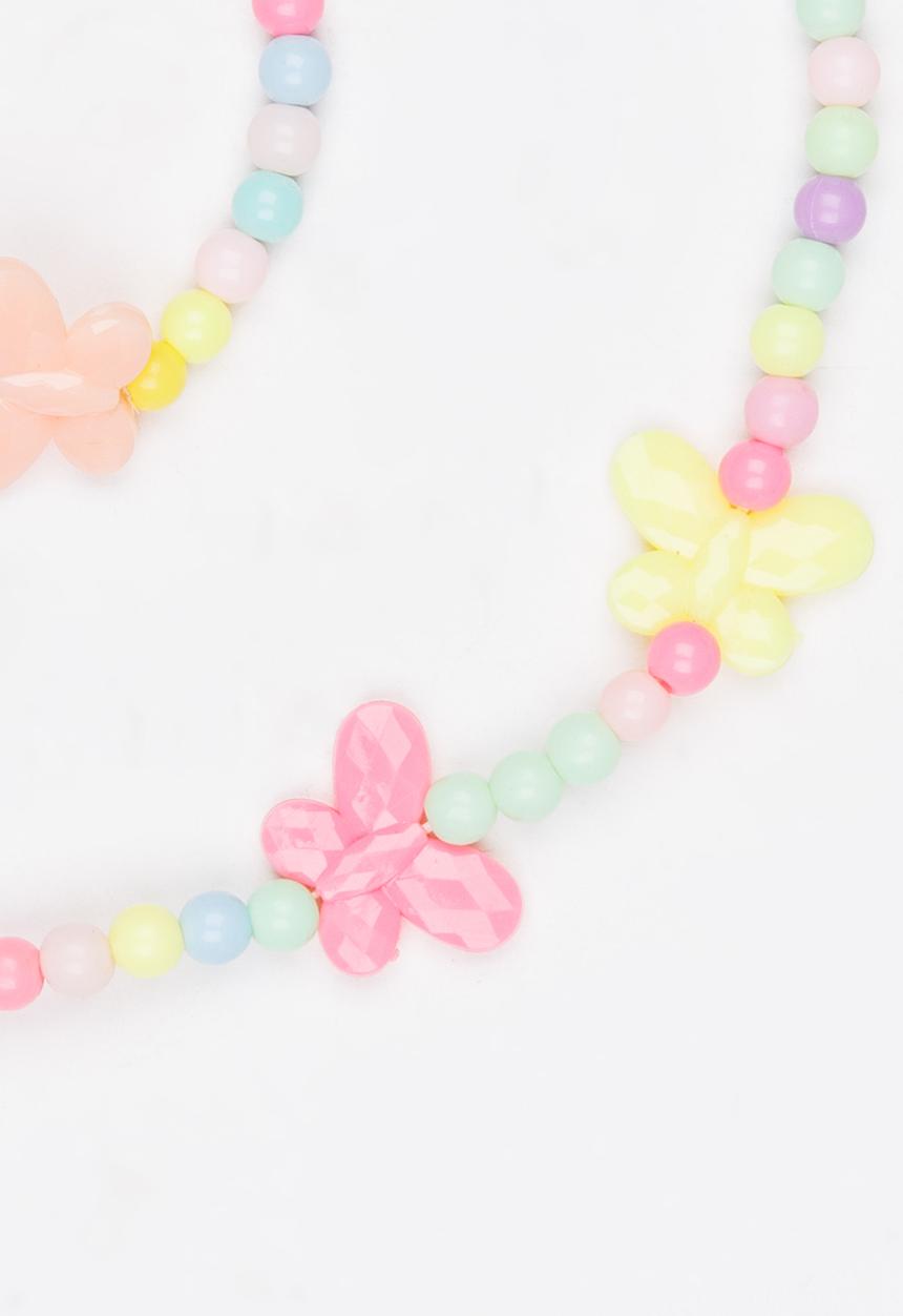 Pop Candy - Girls Flower Necklace and Bracelet Set Multi-colour