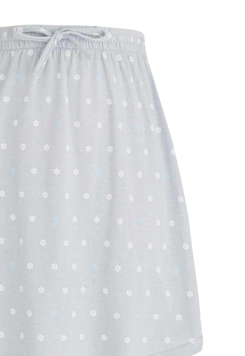 Rebel Republic - Knee Length Printed Knit Skirt Grey