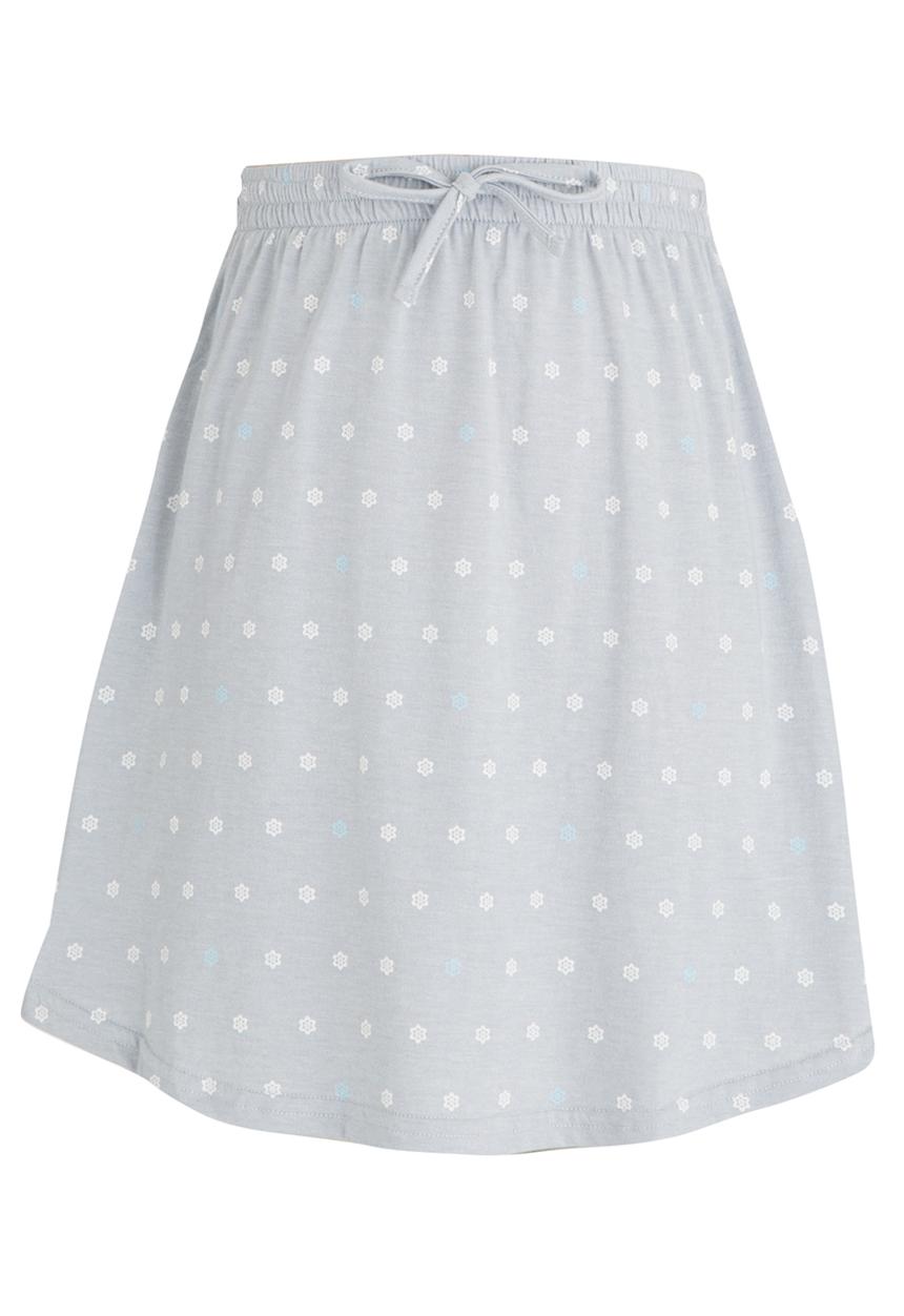 Rebel Republic - Knee Length Printed Knit Skirt Grey