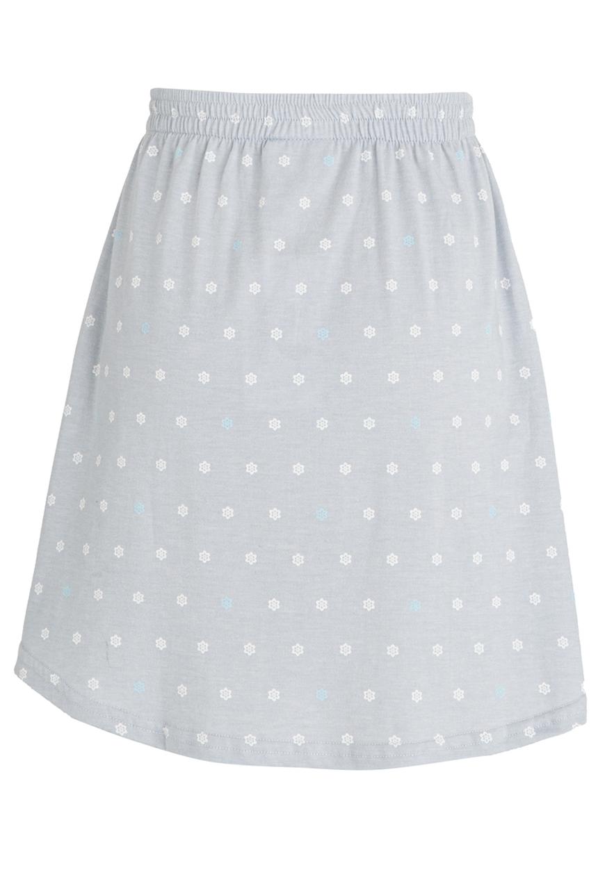 Rebel Republic - Knee Length Printed Knit Skirt Grey