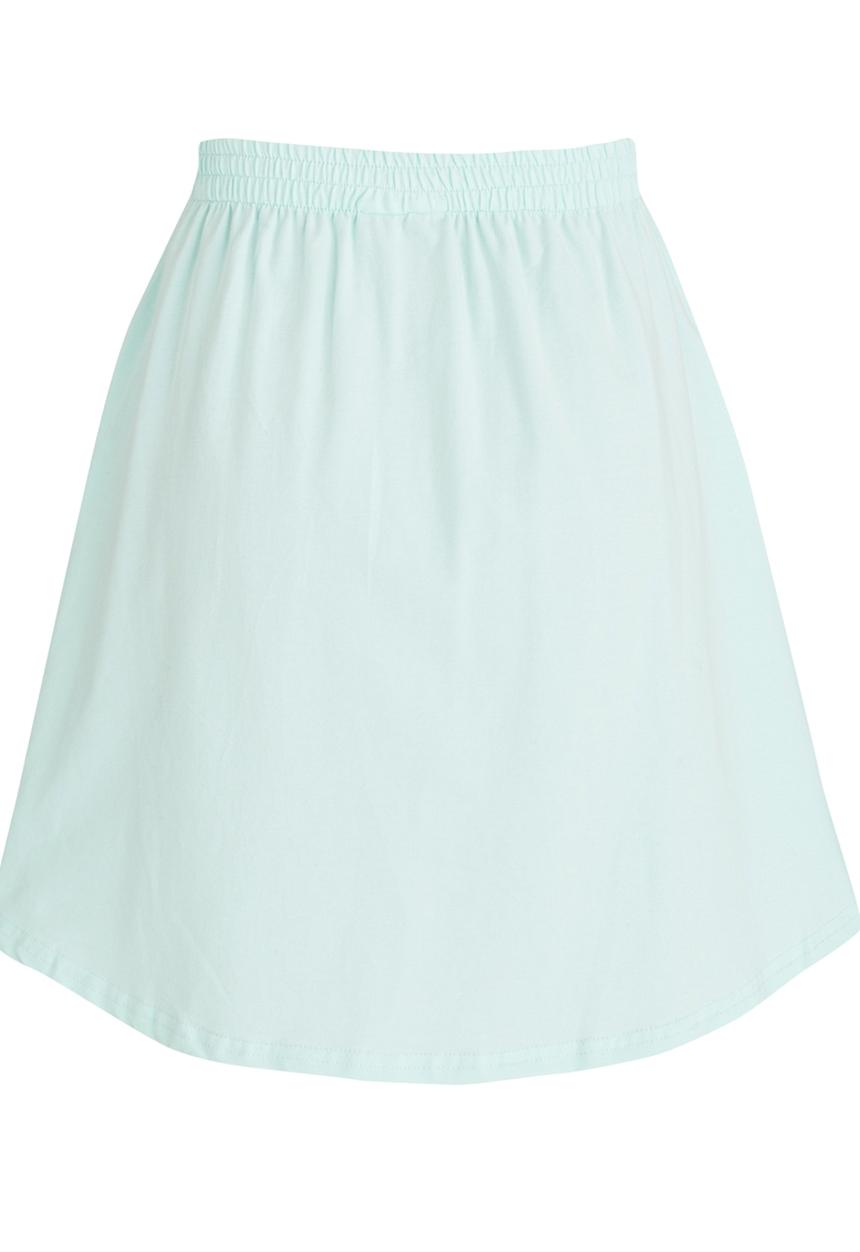 Rebel Republic - Knee Length Printed Knit Skirt Green