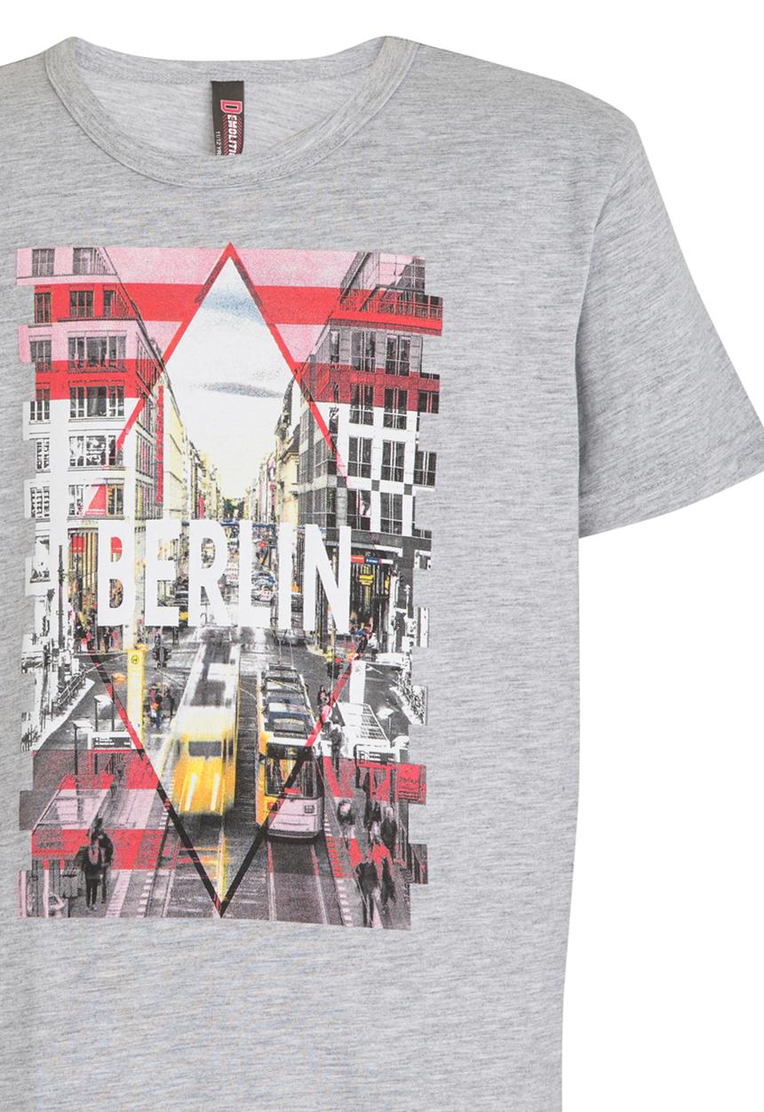 Twin Clothing - Printed Boys Tee Grey Melange