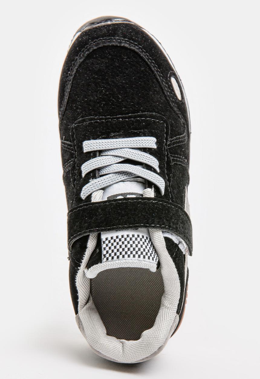 Pop Candy - Boys PU Suede Top Sneakers Black