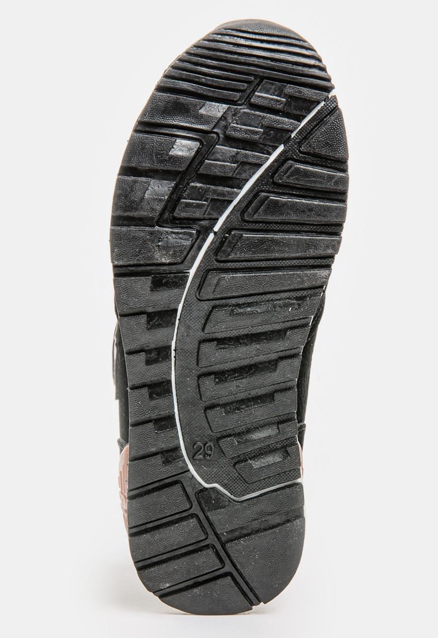 Pop Candy - Boys PU Suede Top Sneakers Black
