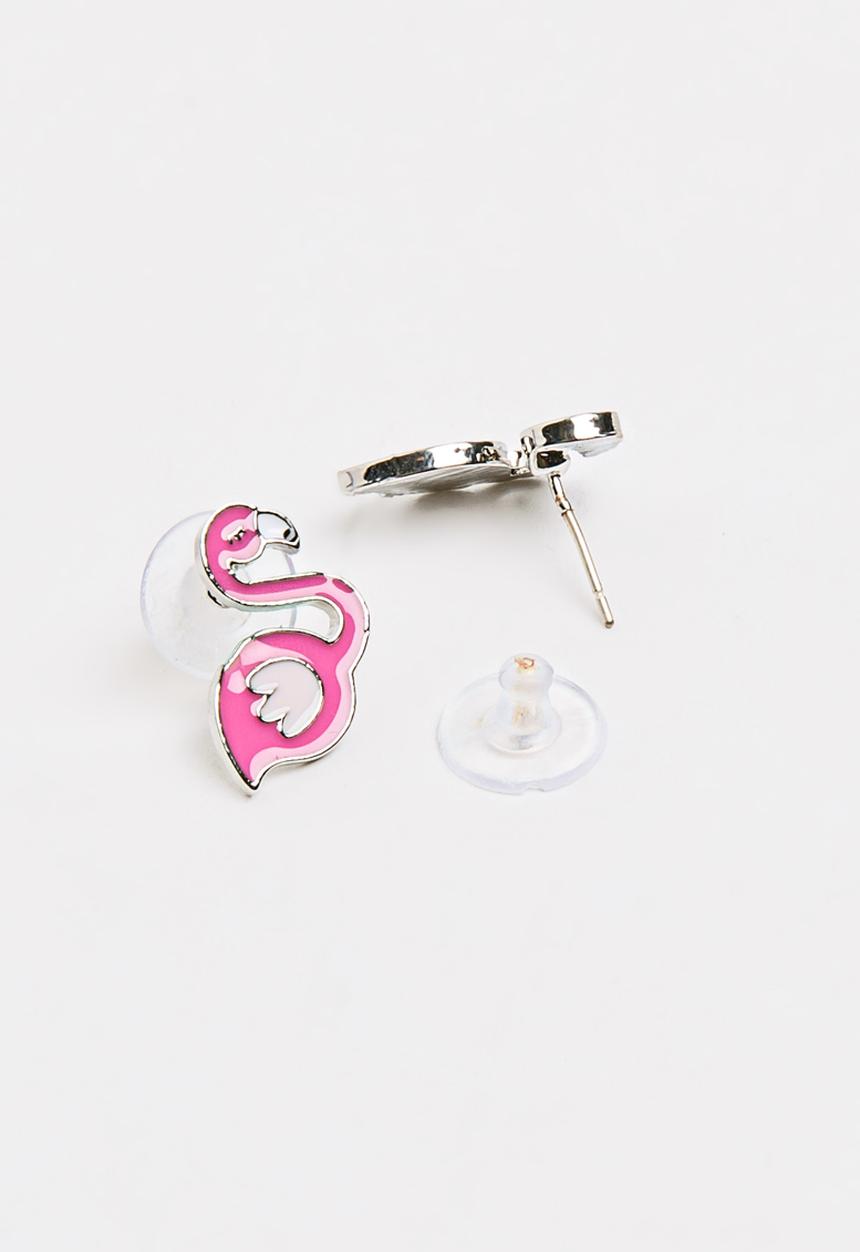 Pop Candy - Girls Flamingo Stud Earring Dark Pink