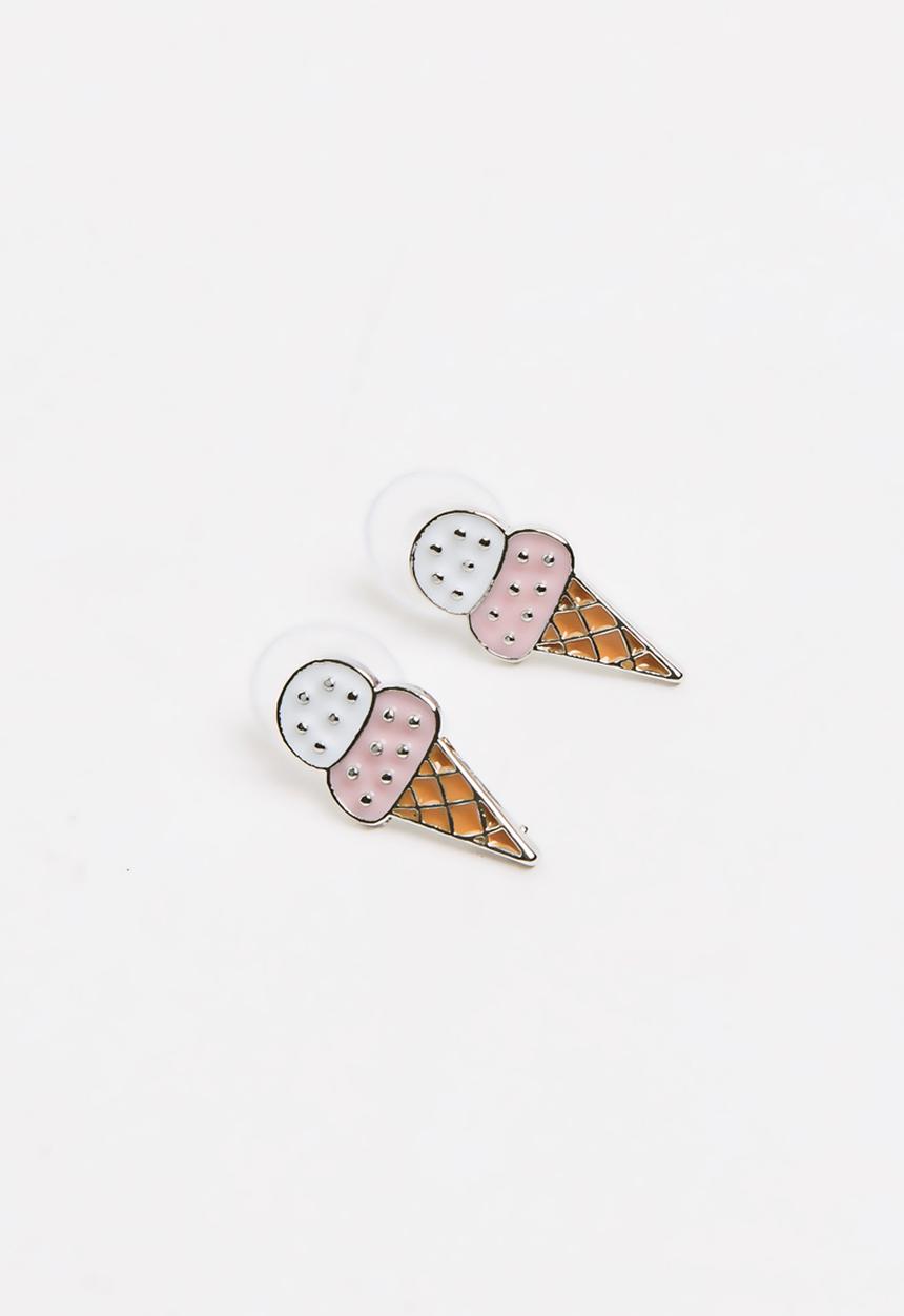 Pop Candy - Girls Ice-Cream Stud Earring Pale Pink