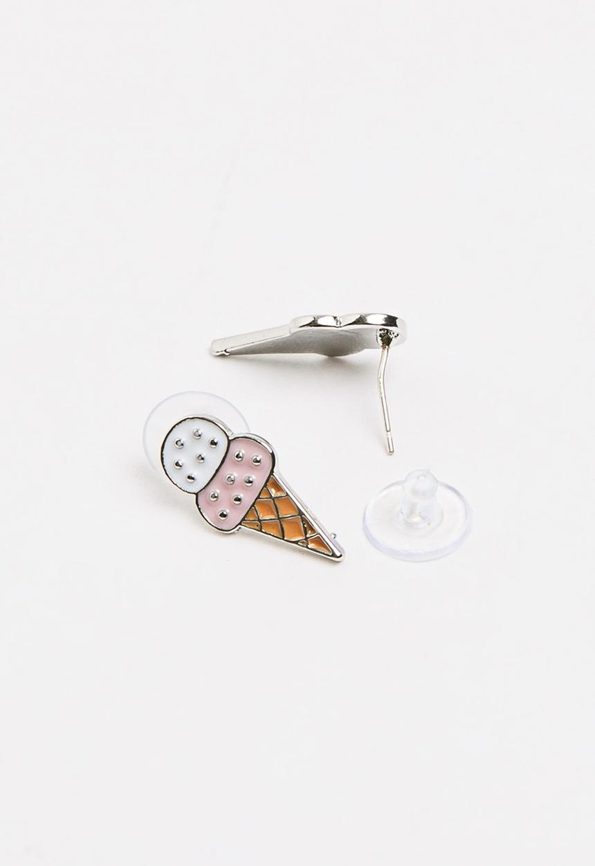 Pop Candy - Girls Ice-Cream Stud Earring Pale Pink