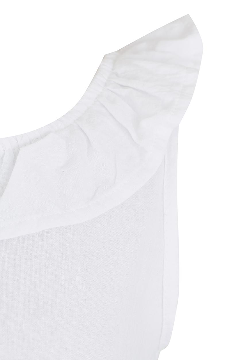 See-Saw - Woven Top with Neck Frill Milk