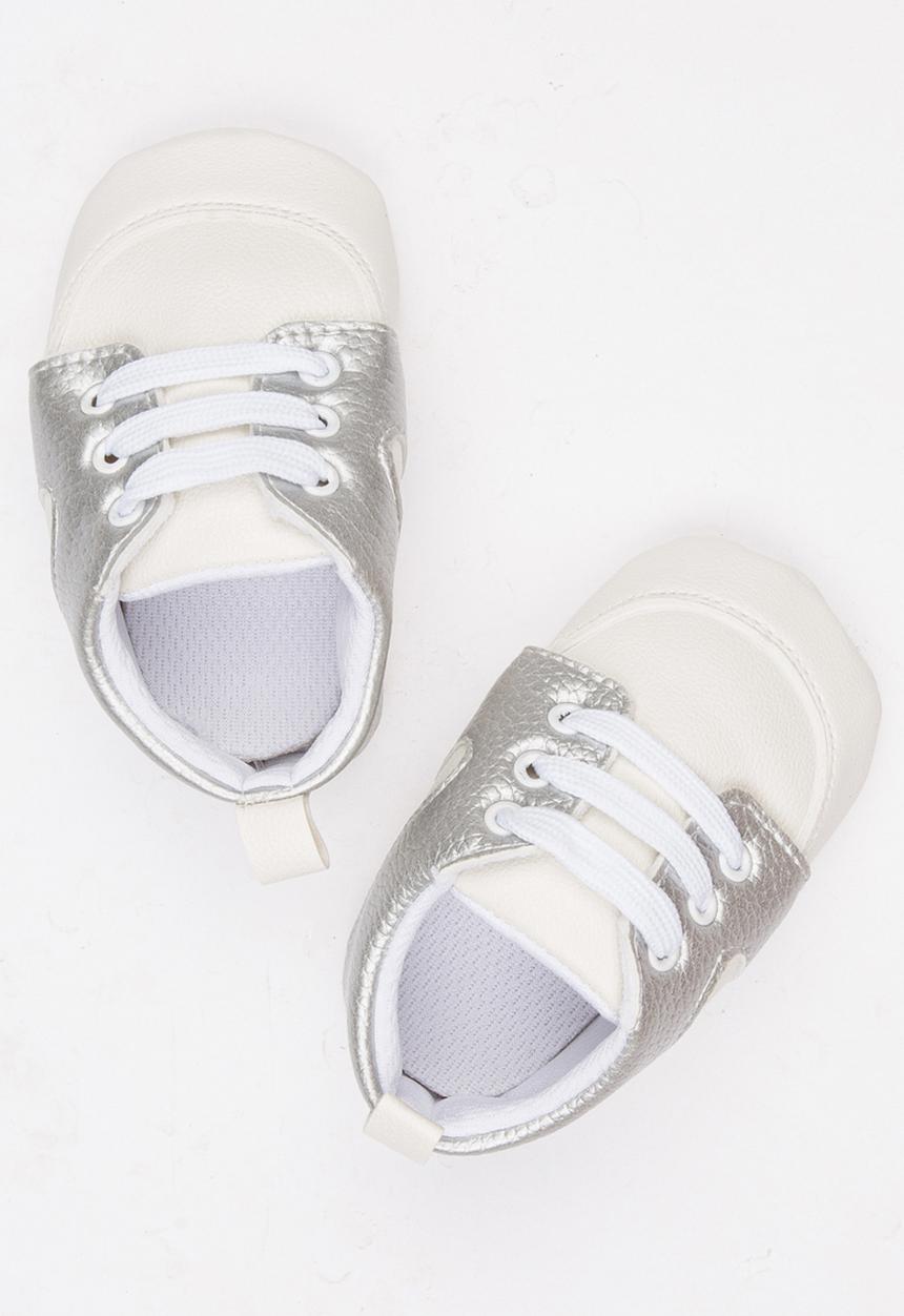 Pop Candy - Lace Up Pu Sneaker Silver