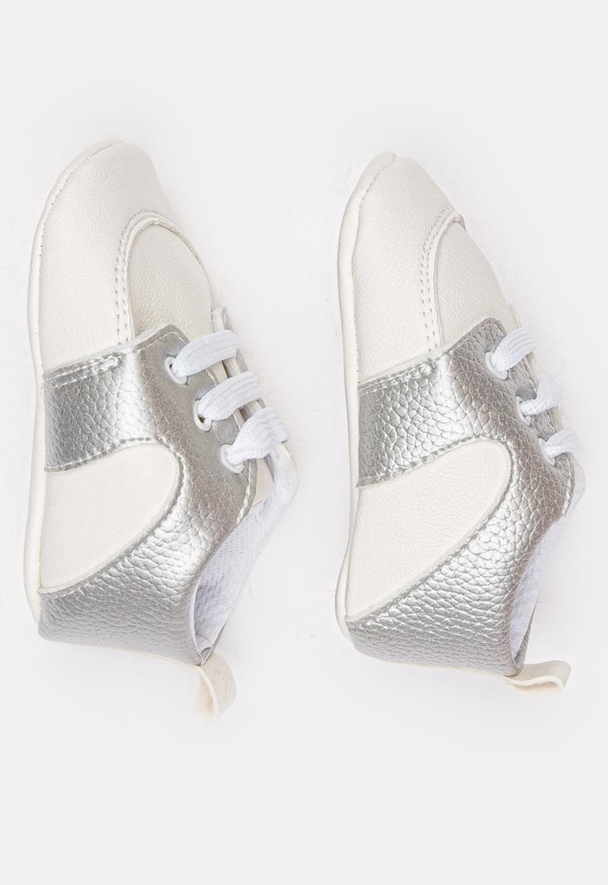 Pop Candy - Lace Up Pu Sneaker Silver