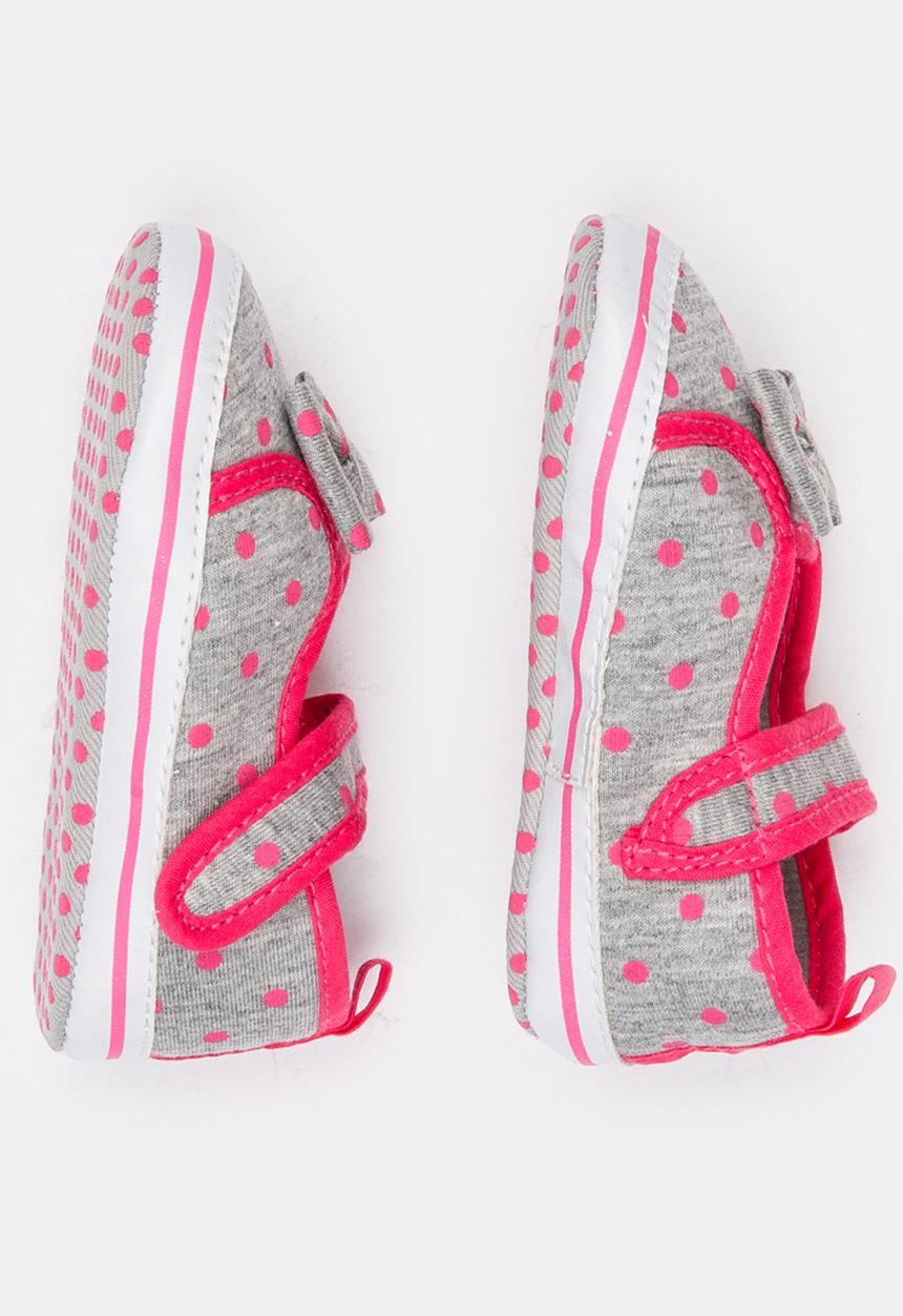 Pop Candy - Girls Spotted Pumps Grey
