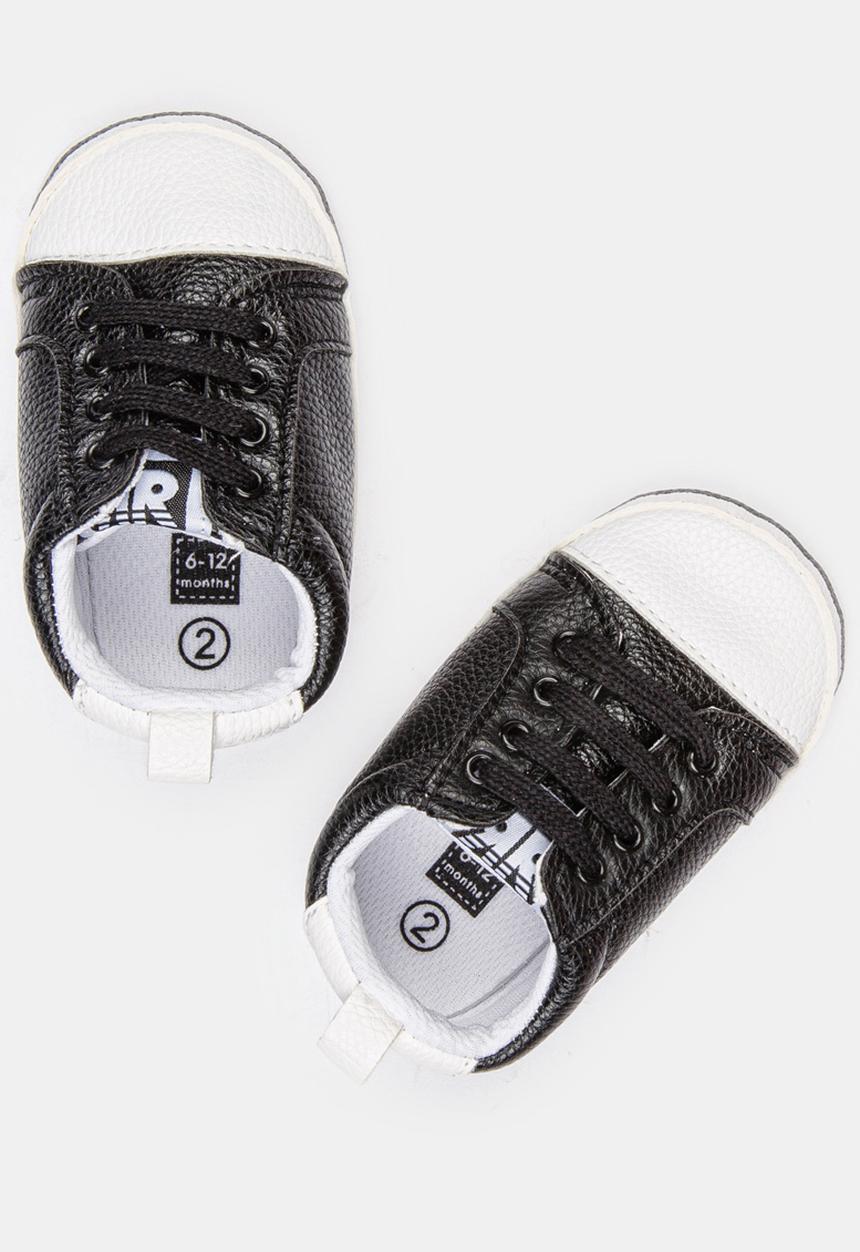 Pop Candy - Boys PU Hi Top Sneaker Black