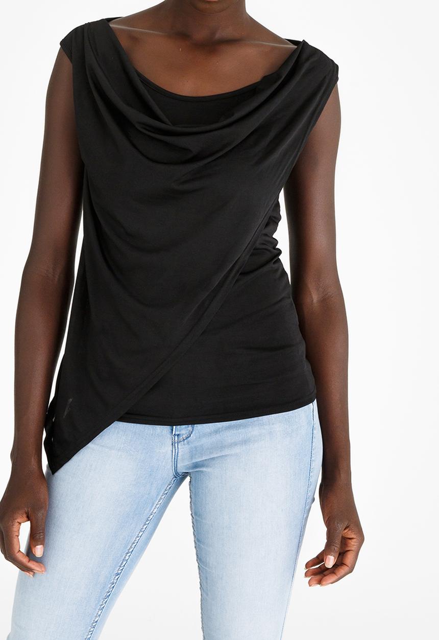 edit - Drape Wrap Over Top Black