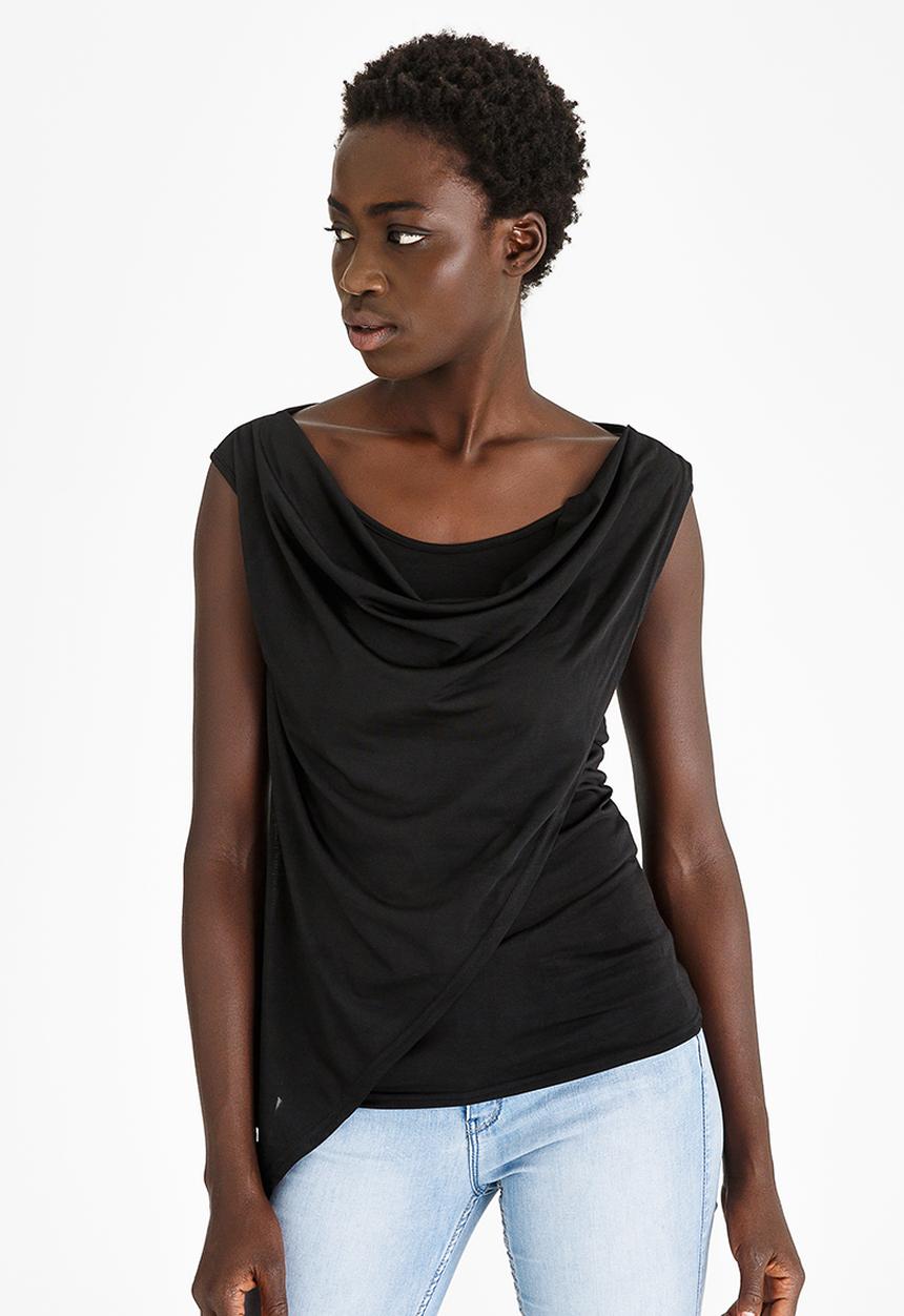 edit - Drape Wrap Over Top Black