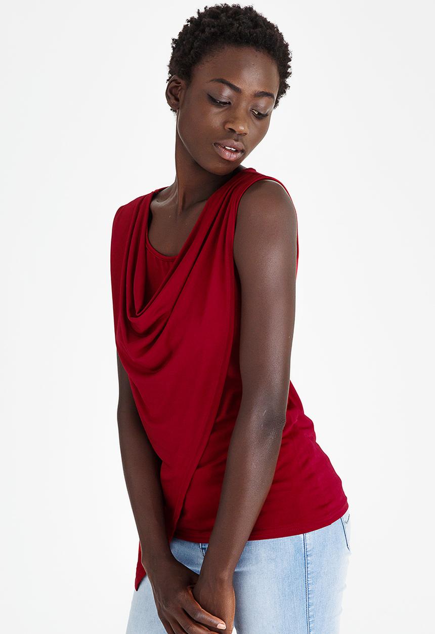 edit - Drape Wrap Over Top Dark Red